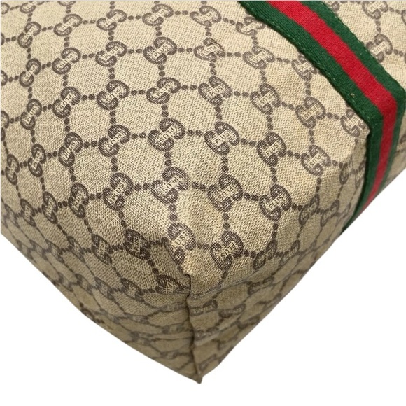 🤩NEW ITEM 🚨💰LUX GUCCI PLUS PVC SHERRY TAN LINE LARGE BAG - Picture 14 of 16